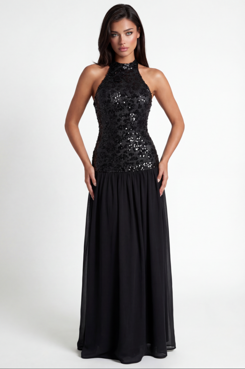 DELPHINE MAXI DRESS - BLACK